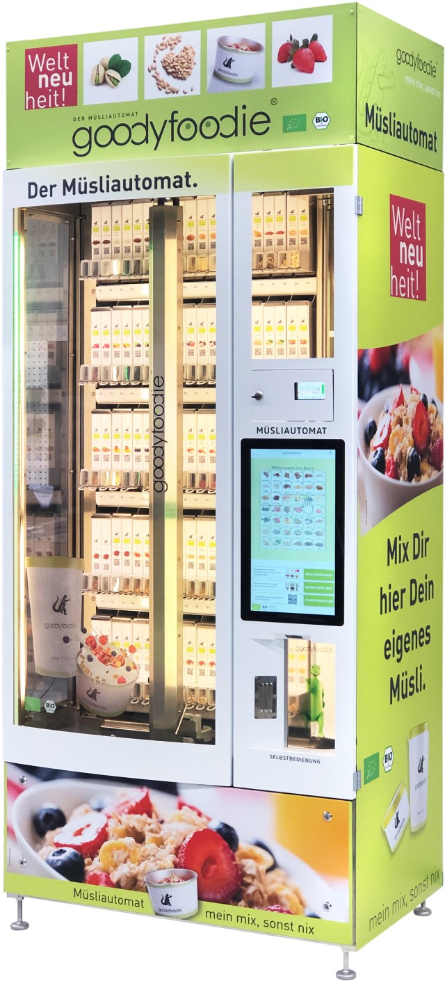 Der Goodyfoodie Müsliautomat für den Lebensmitteleinzelhandel