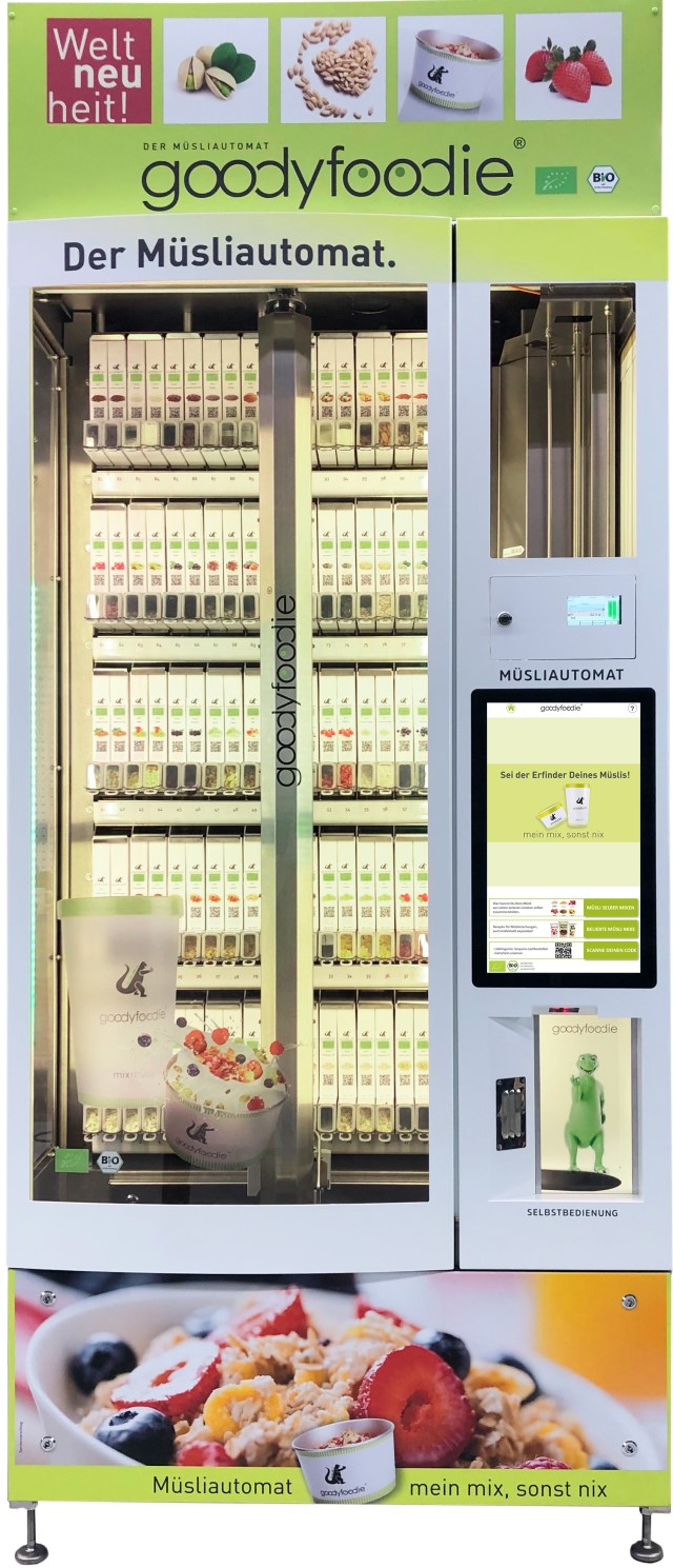 Der Goodyfoodie Müsliautomat für den Lebensmitteleinzelhandel