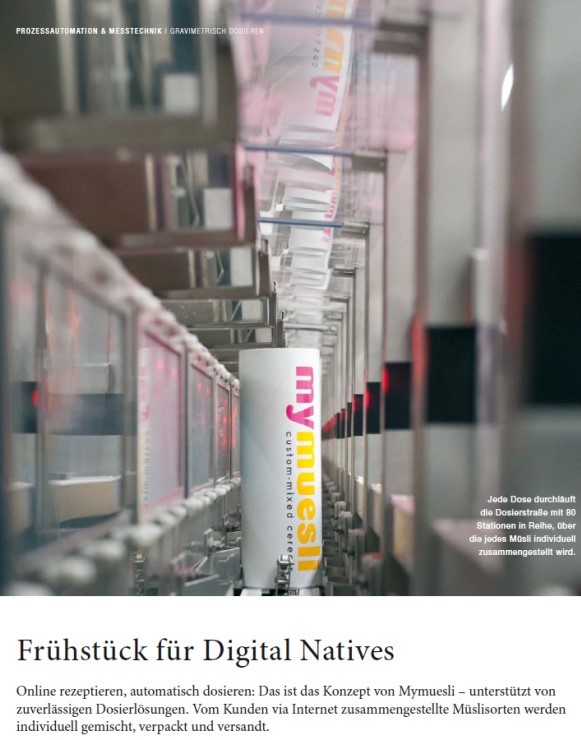 Ein Zeitungsartikel über MyMüsli Abfullmaschinen von Supertek.
